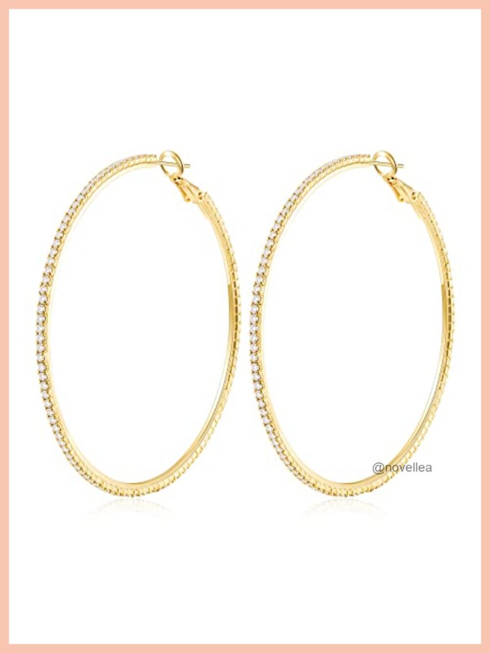Hypoallergenic Gold Hoop Earrings With Zircon Stones, 925 Sterling Silver